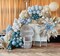 Dusty Blue Balloon Garland Double Stuffed Blue Sand White Balloons Slate Blue Cream Beige Balloon Arch kit for Baby Shower Boy Birthday Wedding Boho Party Decoration